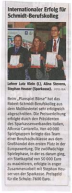 Siegerehrung Planspiel Börse Italien