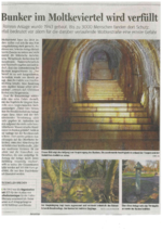 Bunker im Moltkeviertel wird verfüllt