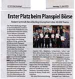 Erster Platz beim Planspiel Börse